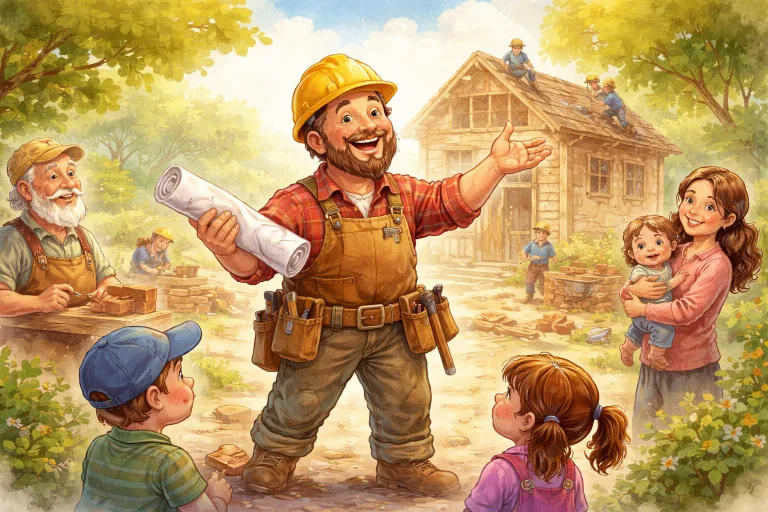 Illustration for The Boastful Builder