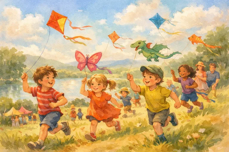 Illustration for The Great Kite Race