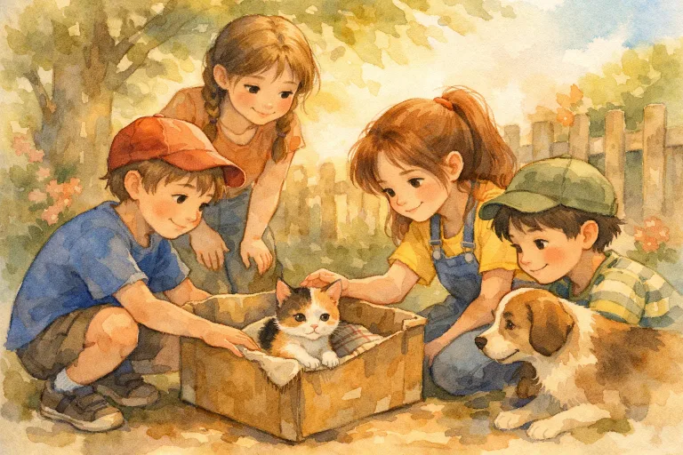 Illustration for The Lost Kitten and the Team