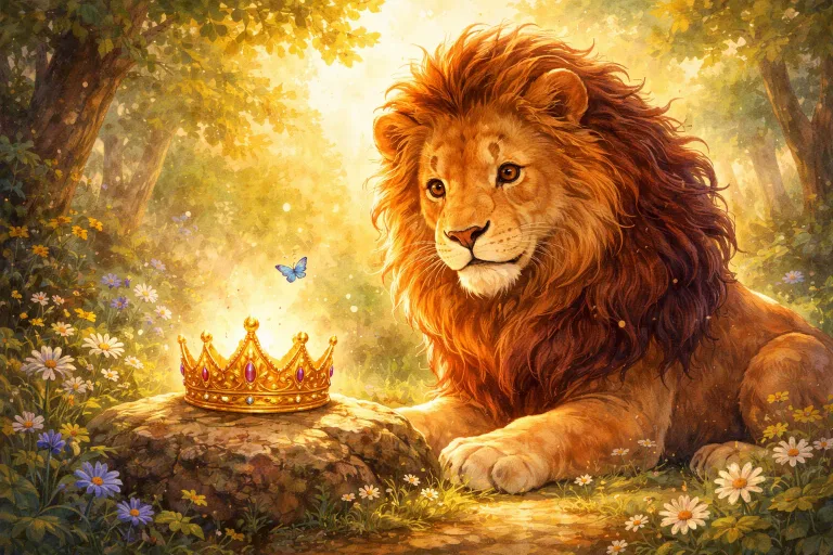 Illustration for The Lion and the Golden Crown