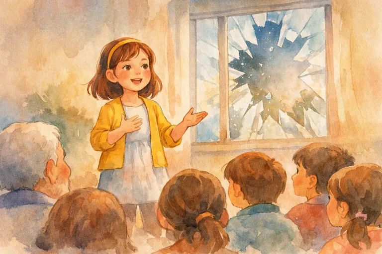 A brave girl speaking up to correct an unfair blame in a small town.