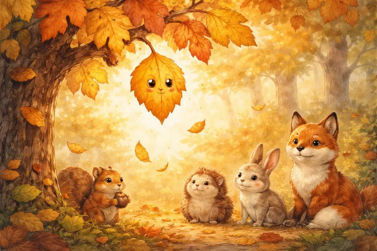 Illustration for The Little Leaf That Learned to Let Go