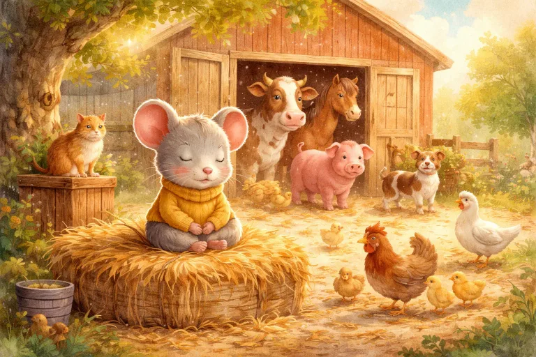Illustration for The Mindful Mouse and the Busy Barnyard