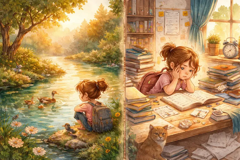 Illustration for The Quiet Pond and the Busy Mind