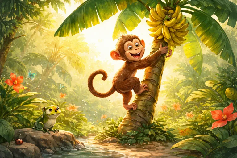 Illustration for The Overconfident Monkey and the Banana Tree