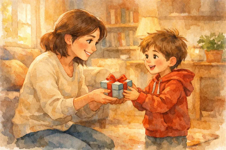 Mother and son sharing a heartfelt moment, symbolizing sacrifice and gratitude