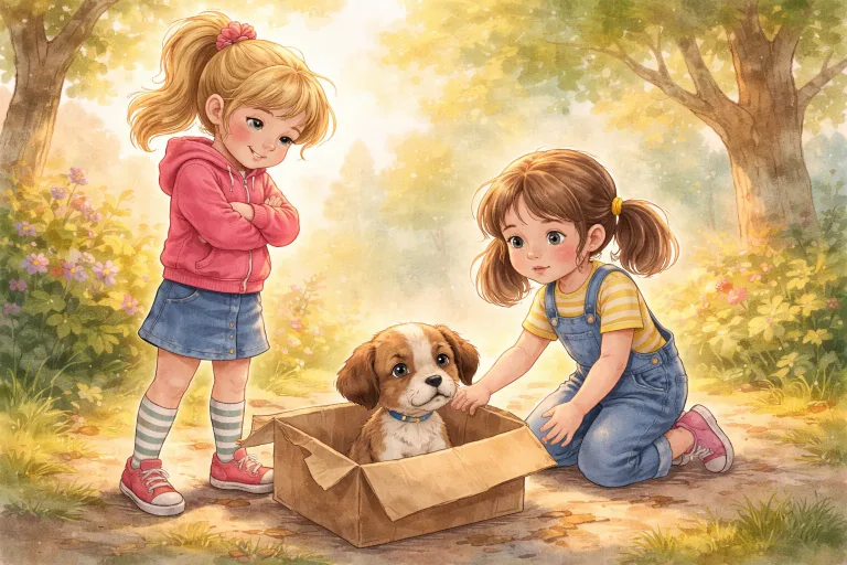 Illustration for The Mean Girl and the Lost Puppy