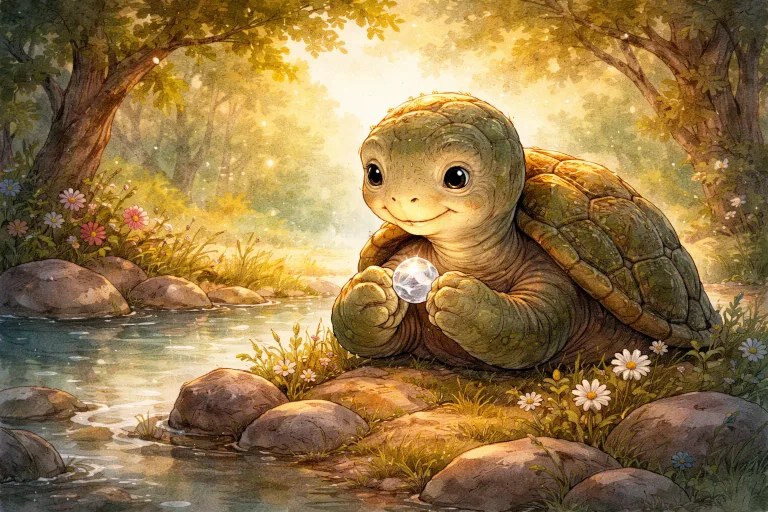 Illustration for The Wise Turtle and the Shiny Pebble