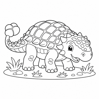 Ankylosaurus coloring page thumbnail
