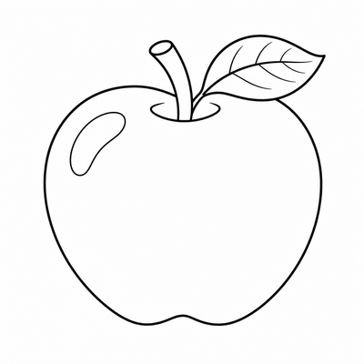 Apple coloring page thumbnail