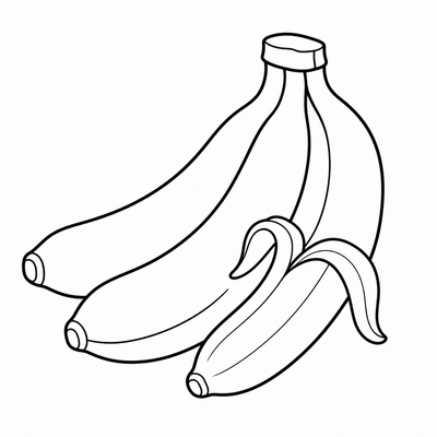 Banana coloring page thumbnail