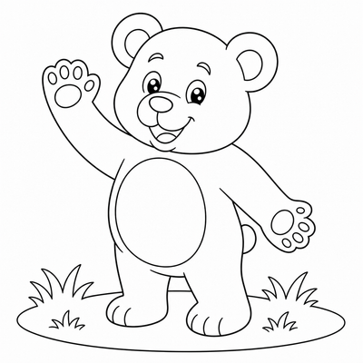 Bear coloring page thumbnail