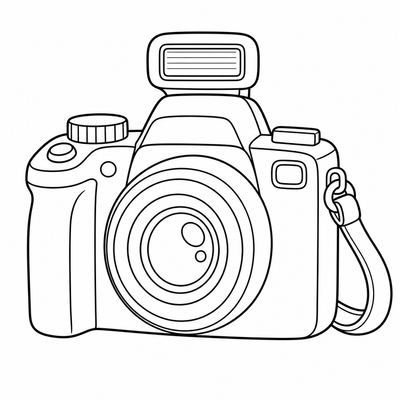 Camera coloring page thumbnail