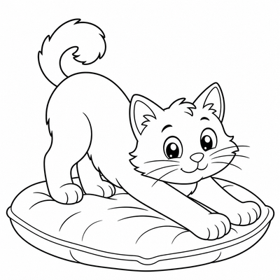 Cat coloring page thumbnail
