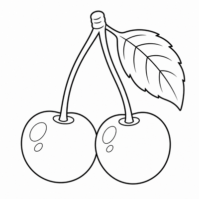 Cherry coloring page thumbnail