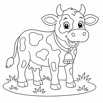 Cow coloring page thumbnail