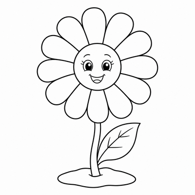 Daisy coloring page thumbnail