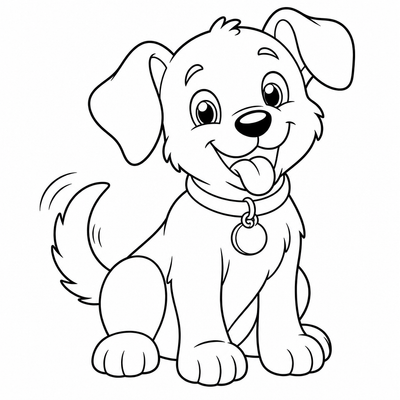 Dog coloring page thumbnail