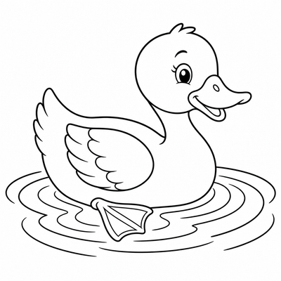Duck coloring page thumbnail