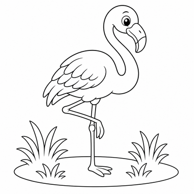 Flamingo coloring page thumbnail