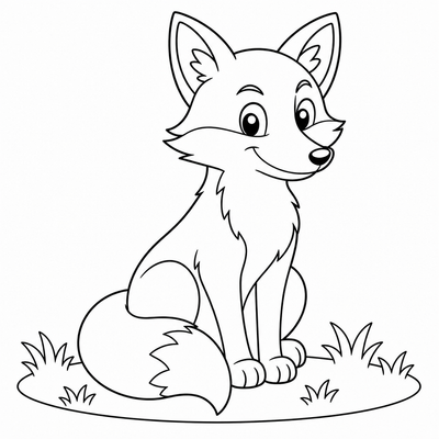 Fox coloring page thumbnail