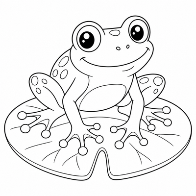 Frog coloring page thumbnail