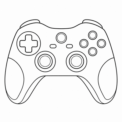 Game Controller coloring page thumbnail