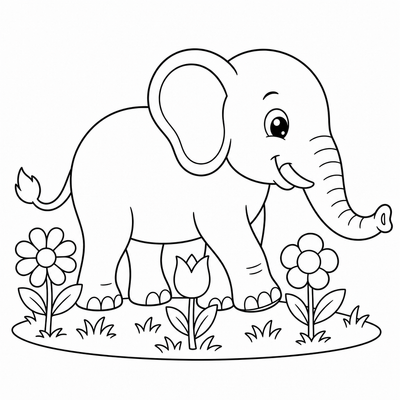 Garden Flowers coloring page thumbnail