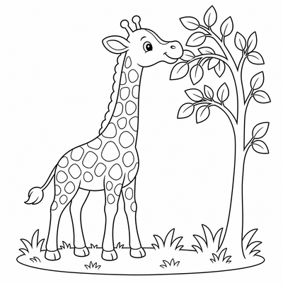 Giraffe coloring page thumbnail