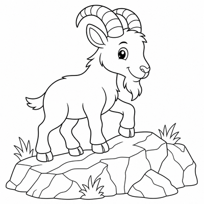 Goat coloring page thumbnail