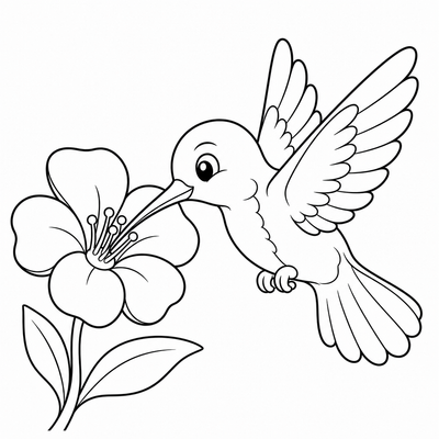Hummingbird coloring page thumbnail