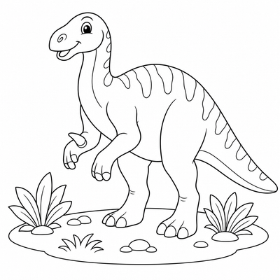 Iguanodon coloring page thumbnail