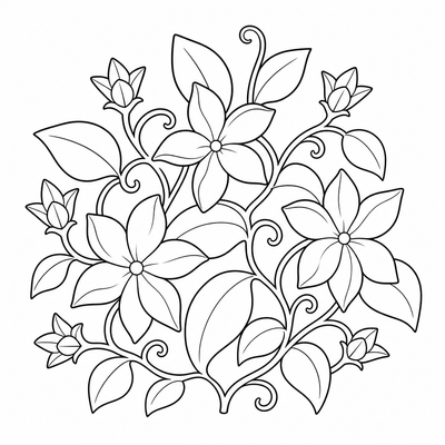 Jasmine coloring page thumbnail