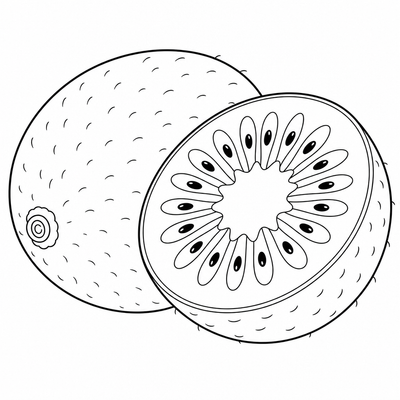 Kiwi coloring page thumbnail