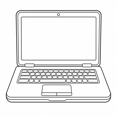 Laptop coloring page thumbnail