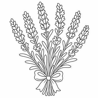 Lavender coloring page thumbnail