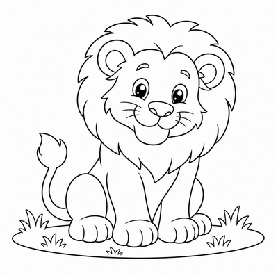 Lion coloring page thumbnail