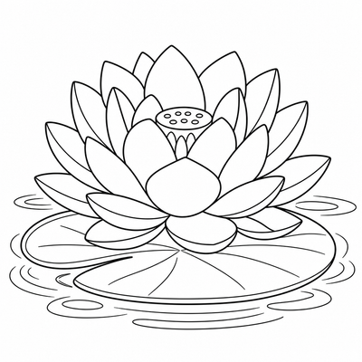Lotus coloring page thumbnail
