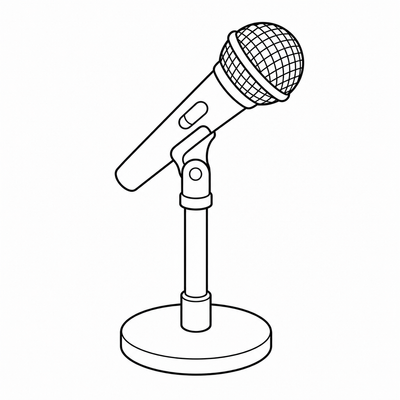 Microphone coloring page thumbnail