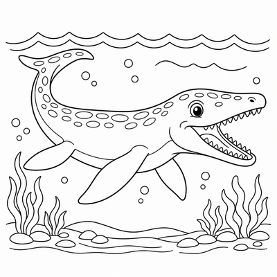 Mosasaurus coloring page thumbnail