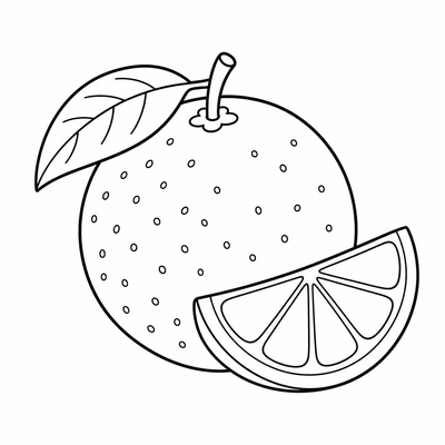 Orange coloring page thumbnail