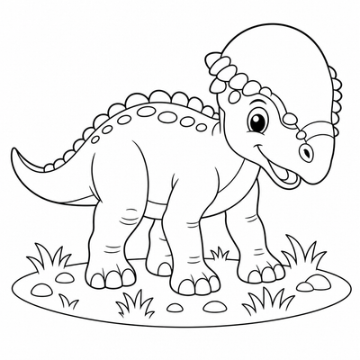Pachycephalosaurus coloring page thumbnail