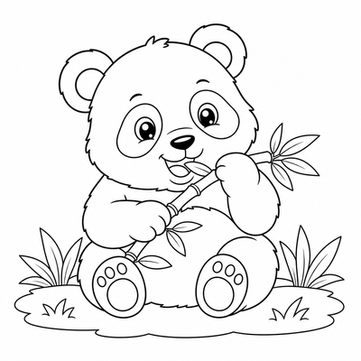 Panda coloring page thumbnail