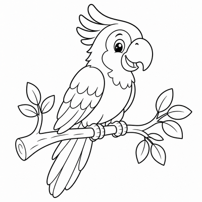 Parrot coloring page thumbnail