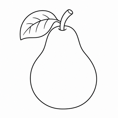 Pear coloring page thumbnail