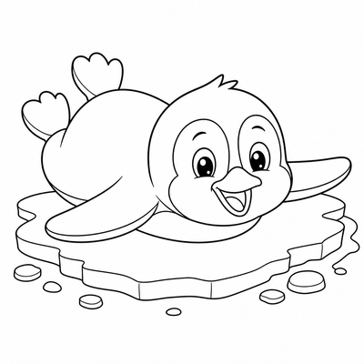 Penguin coloring page thumbnail