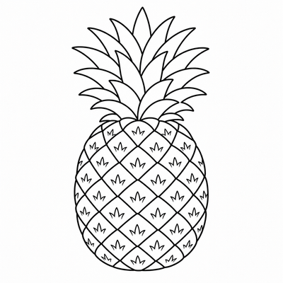 Pineapple coloring page thumbnail