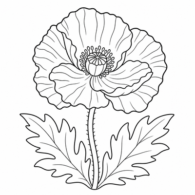 Poppy coloring page thumbnail