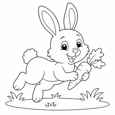 Rabbit coloring page thumbnail