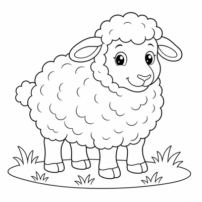 Sheep coloring page thumbnail